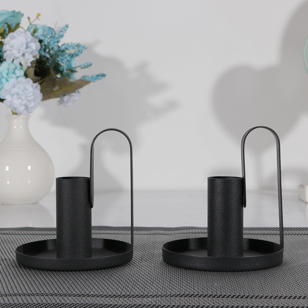 Wholesale Matte Black Candleholder Metal Candle Holders Tealight Candle Holder