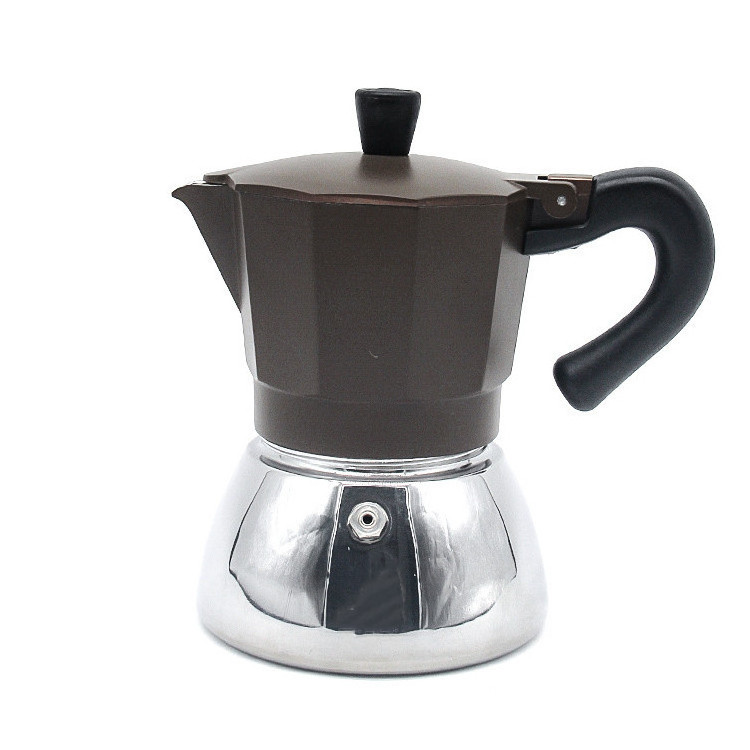 New Espresso Aluminum Steel 3 Cups Moka Induction Coffee Maker Stovetop suitable for all cookers