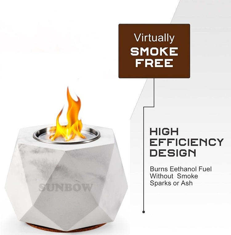 Portable Steel Ethanol Fire Pit Tabletop Bowl for Indoor and Outdoor Use Smokeless Bio Ethanol Fireplace for Smores Maker