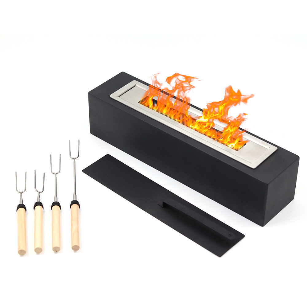 New Design Stainless Steel Rectangle Fire Pit Bio Fuel Burner Tabletop Heater ethanol fireplace for Indoor and Outdoor