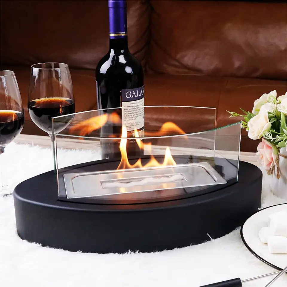 SUNBOW Freestanding Portable Mini Bio-Ethanol Fireplace New Design Tabletop Fire Pit Bowl Indoor/Outdoor/Villa Use Smores Maker