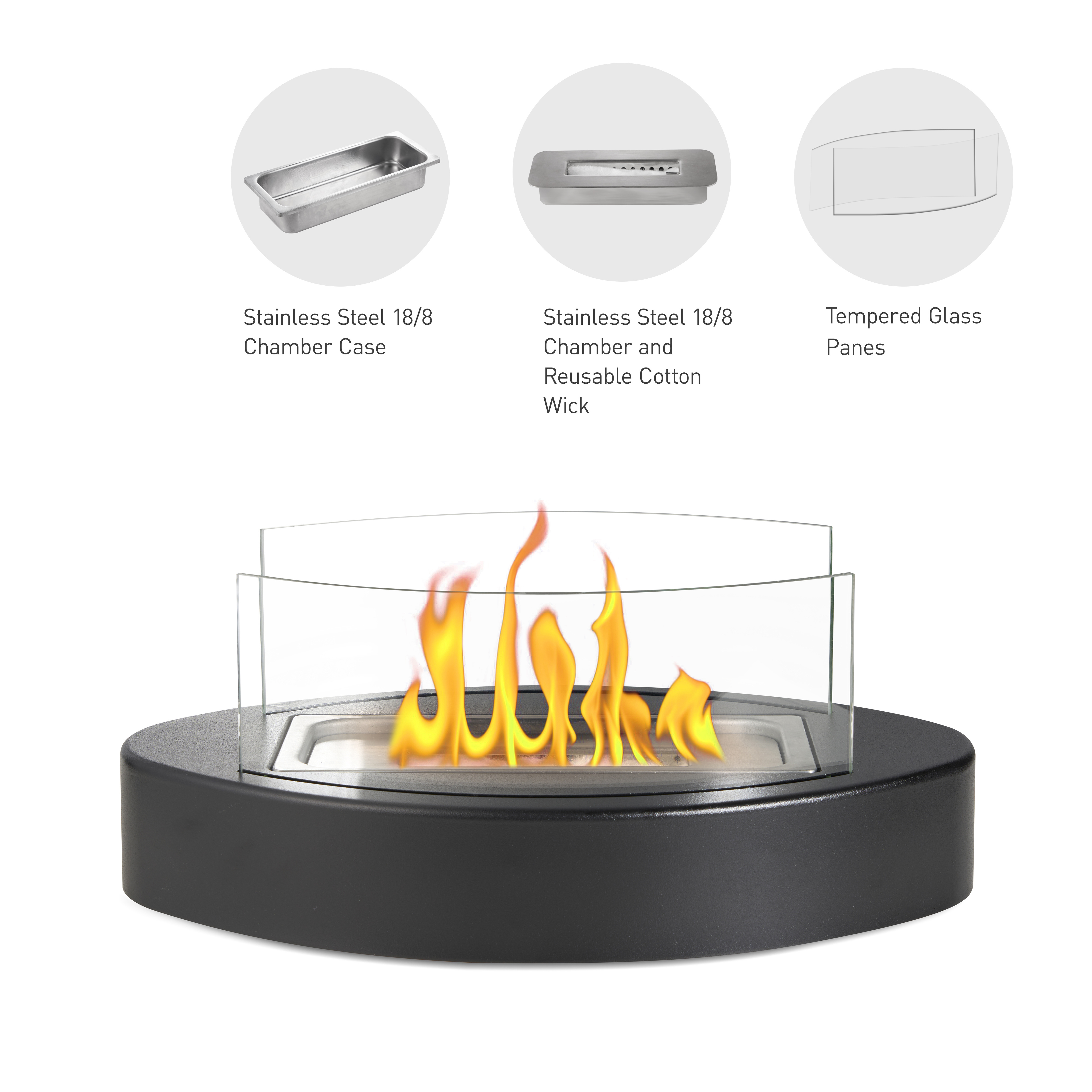 SUNBOW New Design Tabletop Bio ethanol fireplace Freestanding Portable Mini fireplace Smores Maker table top fire Pit bowl