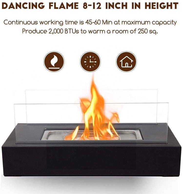 Modern Design Freestanding Tabletop Bio Ethanol Fireplace Indoor Smores Maker and Fire Pit Bowl Bioethanol Tabletop Fire Pit