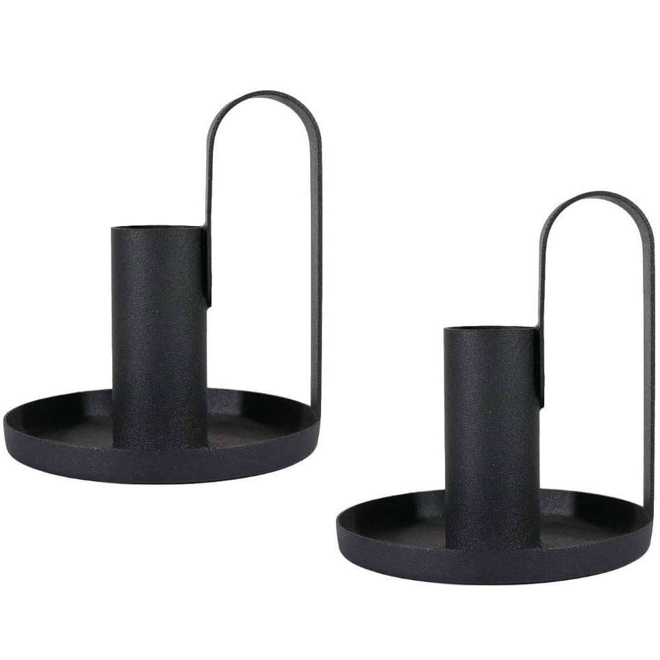 Wholesale Matte Black Candleholder Metal Candle Holders Tealight Candle Holder