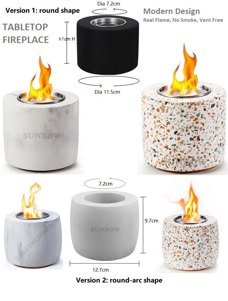 Mini Tabletop Ethanol Fireplace Table top Fire Pit bowl Desktop Bio Fuel fireplace Smores Maker portable Tabletop Fire Pit