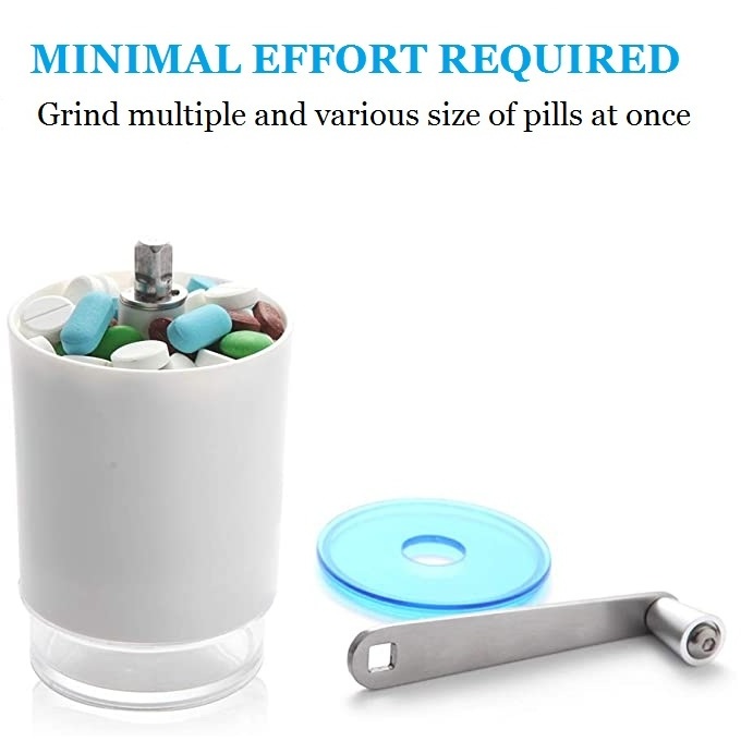 Pill Grinder Pill Crusher Easily Crushes Multiple Tablets Vitamins into Fine Powder with an Extra Jar Included