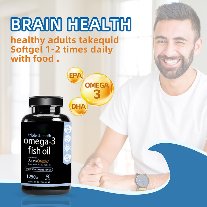 customized triple concentration omega 3 fish oil supplement with Omega 3 fatty acids epa dha brain supplement