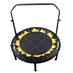 Professional Mini trampoline with handle small trampoline jumping bed with bungees no springs