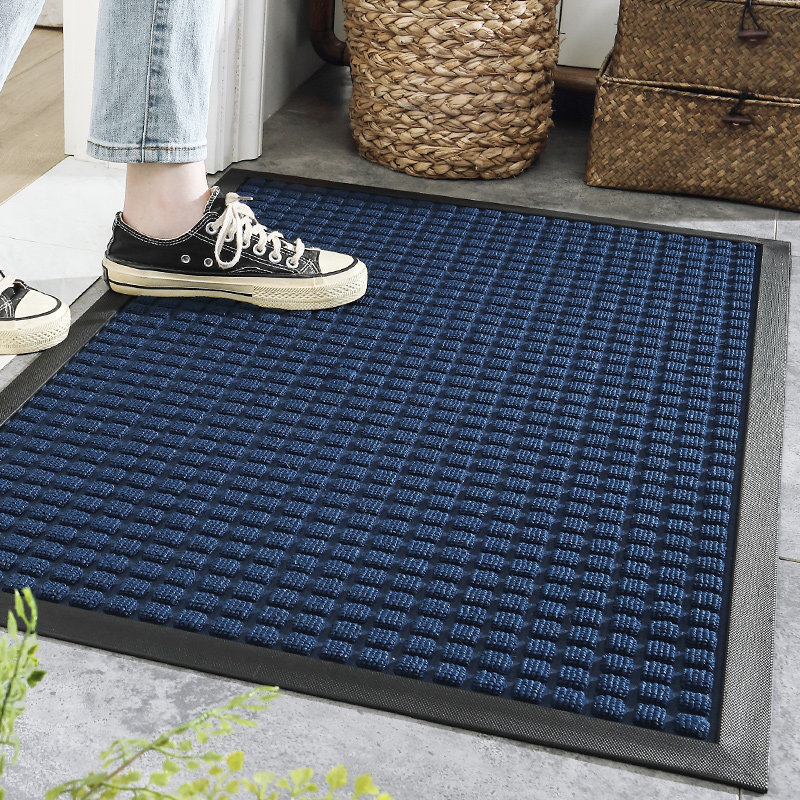 HENGJIU household carpets Anti Slip Out Door Floor Mat Grey Rib Front Door entrance Mat Outdoor Rubber Backing Door Mat