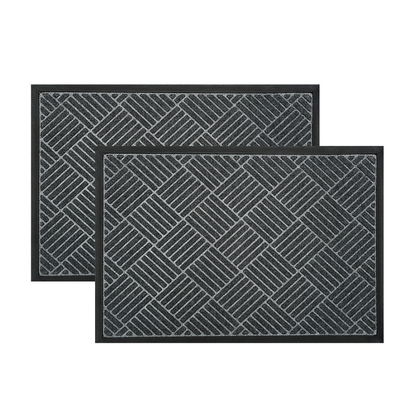 HENGJIU household carpets Anti Slip Out Door Floor Mat Grey Rib Front Door entrance Mat Outdoor Rubber Backing Door Mat