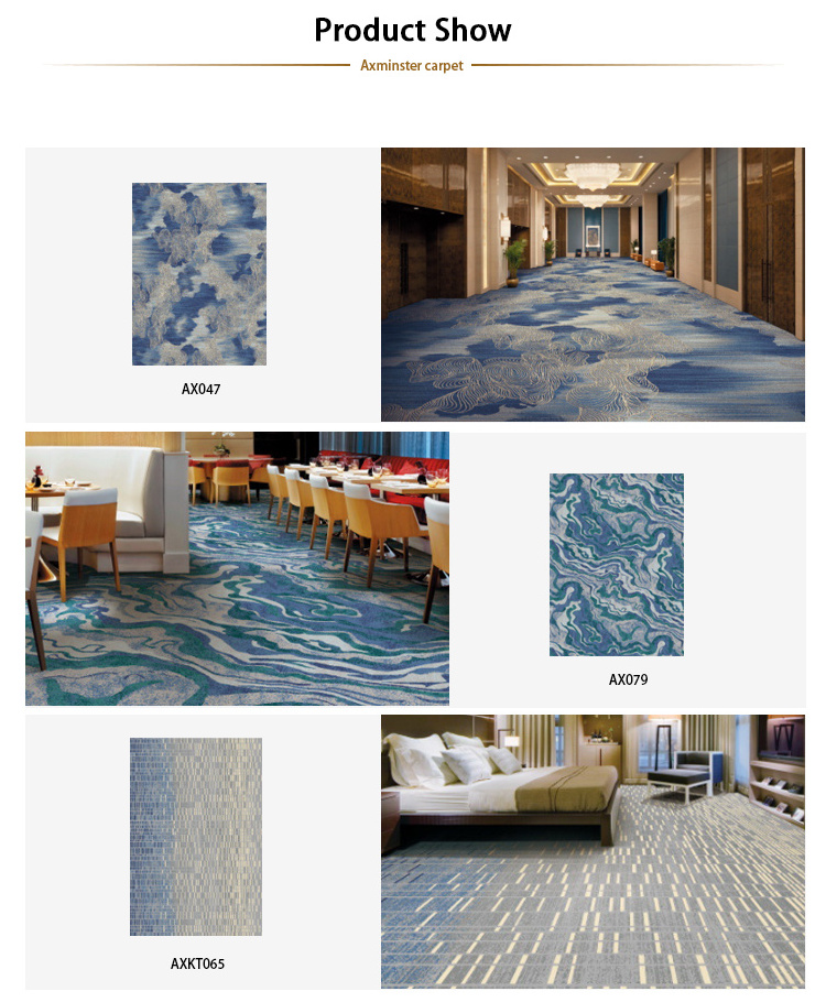 HJ custom wool carpet Fire Resistant Luxury Ballroom Banquet Hall Broadloom Cinema Wall to Wall Wool Hotel Casino Carpet