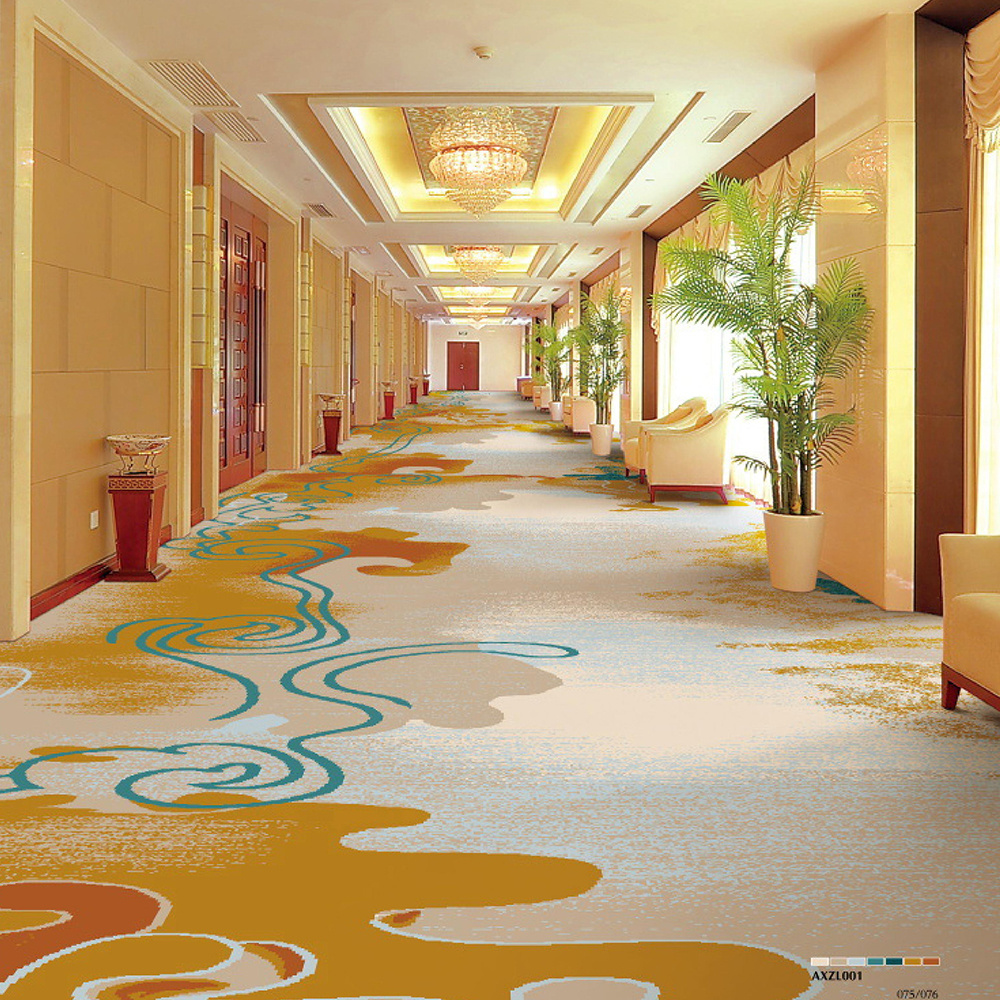 HJ custom wool carpet Fire Resistant Luxury Ballroom Banquet Hall Broadloom Cinema Wall to Wall Wool Hotel Casino Carpet