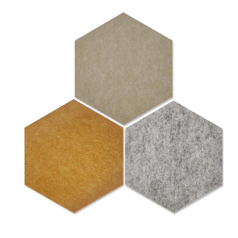 HJ Interior Decoration Noise Absorption Hexagon Sound Absorption 100% Polyester PET Felt Acoustic Panel