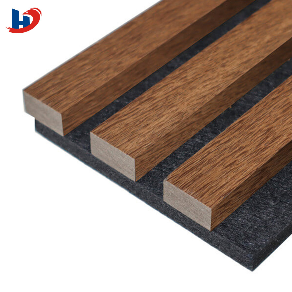 HJ acoustic wall panels smoked oak wood solid panel sandwich drum acoustic panel