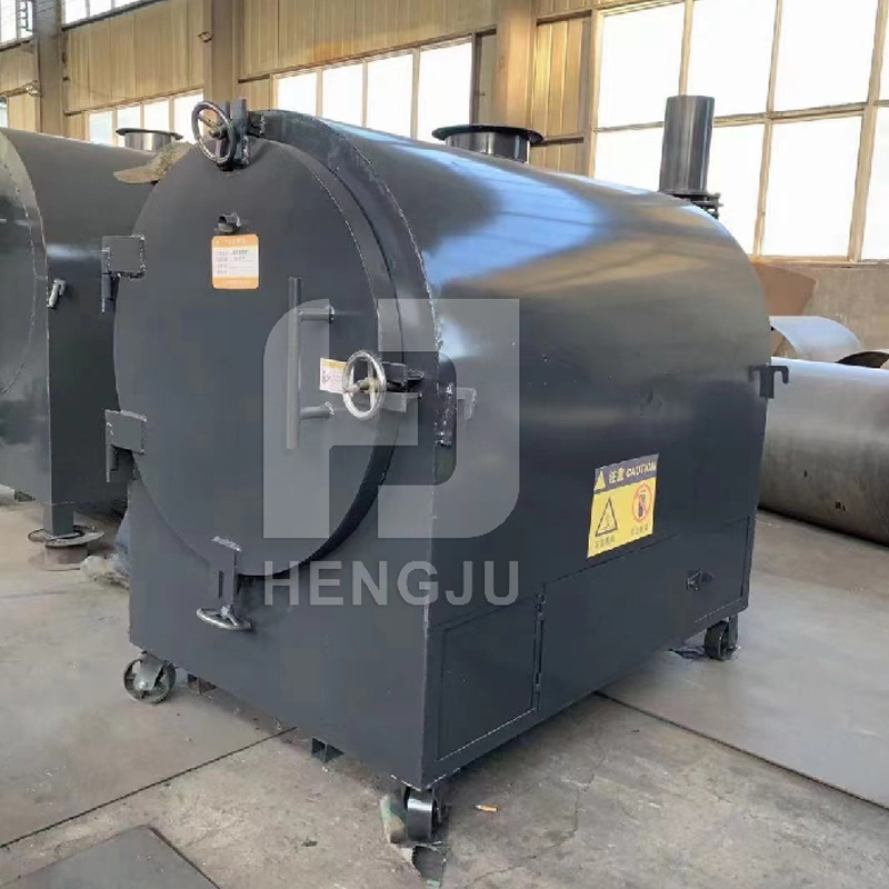 Horizontal Activated Coal Kiln Briquette Wood Charcoal Carbonization Stove Furnace