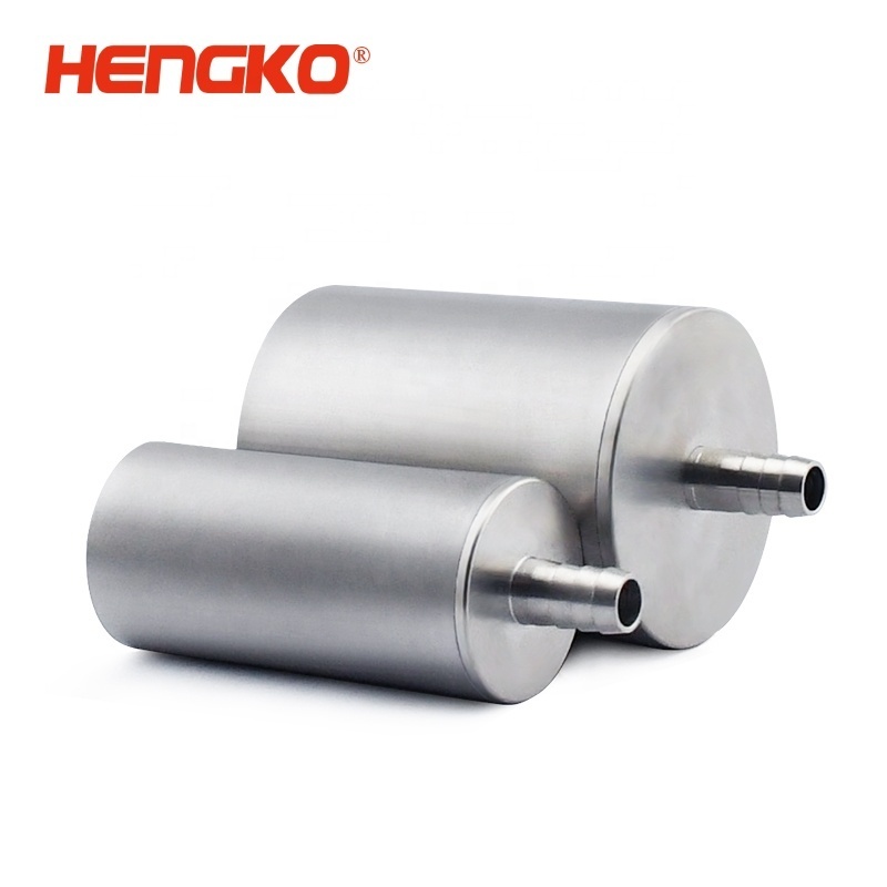 HENGKO Custom Air Stone Sintered Porous Stainless Steel 316 Gas Sparger carbonation stone with Barb Connector