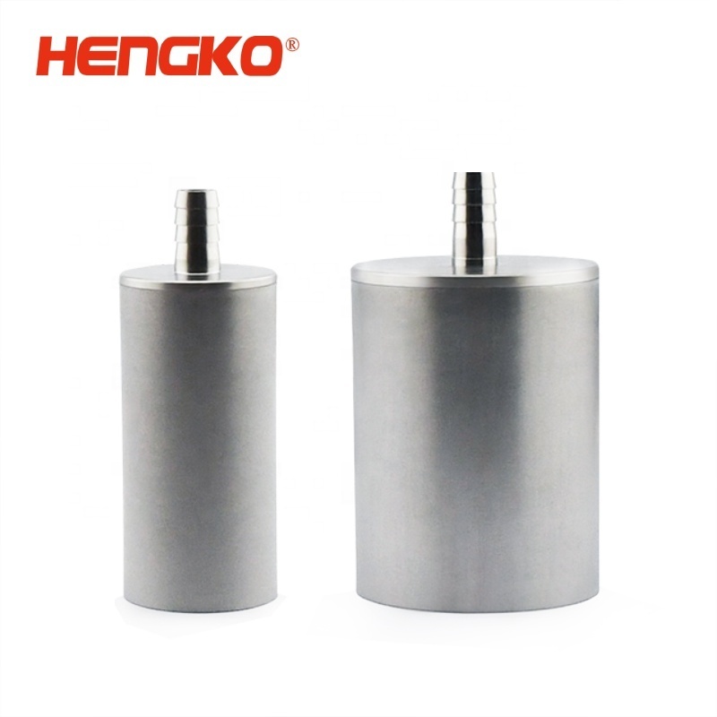 HENGKO Custom Air Stone Sintered Porous Stainless Steel 316 Gas Sparger carbonation stone with Barb Connector