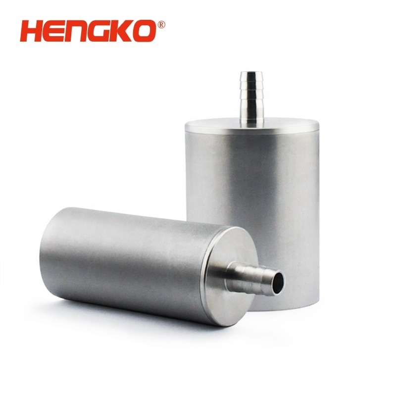 HENGKO Custom Air Stone Sintered Porous Stainless Steel 316 Gas Sparger carbonation stone with Barb Connector