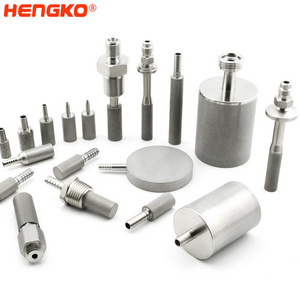 HENGKO Custom Air Stone Sintered Porous Stainless Steel 316 Gas Sparger carbonation stone with Barb Connector