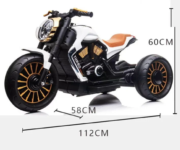 Stylish retro styling comfortable seats super cool headlights Safety accelerator children's rechargeable electric motorcycle