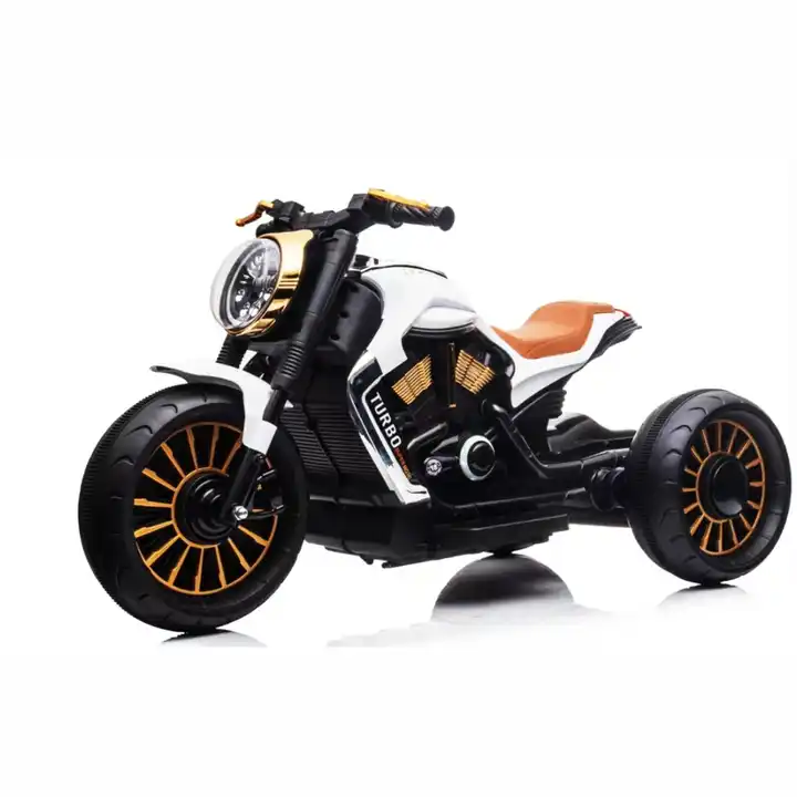 Stylish retro styling comfortable seats super cool headlights Safety accelerator children's rechargeable electric motorcycle