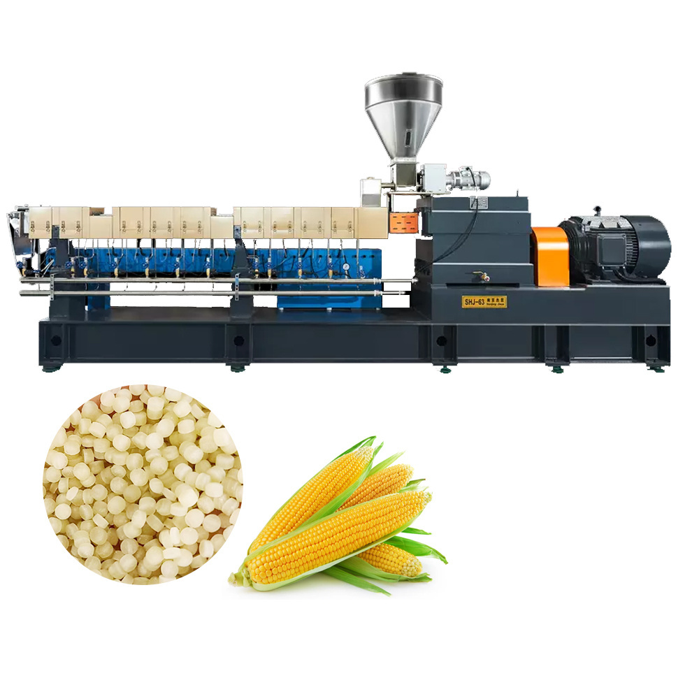 Twin screw extruder granules making machine PVA Water soluble biodegradable granulation plastic pelletizing machine