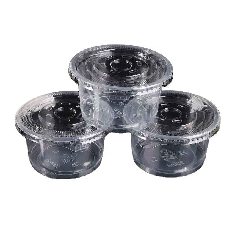 Cup Slime Storage With Lid For Ketchup 100Pcs/Set Disposable Cups Set Of 250ml Sauce Pot Container Jello Shot