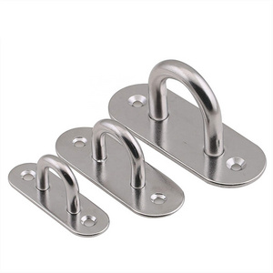 For Boat Hammock M5 M6 M8 M10 M12 1Pcs Pad Eye Plate Staple 304 Stainless Steel Ring Hook Loop U-Shaped Design Screws