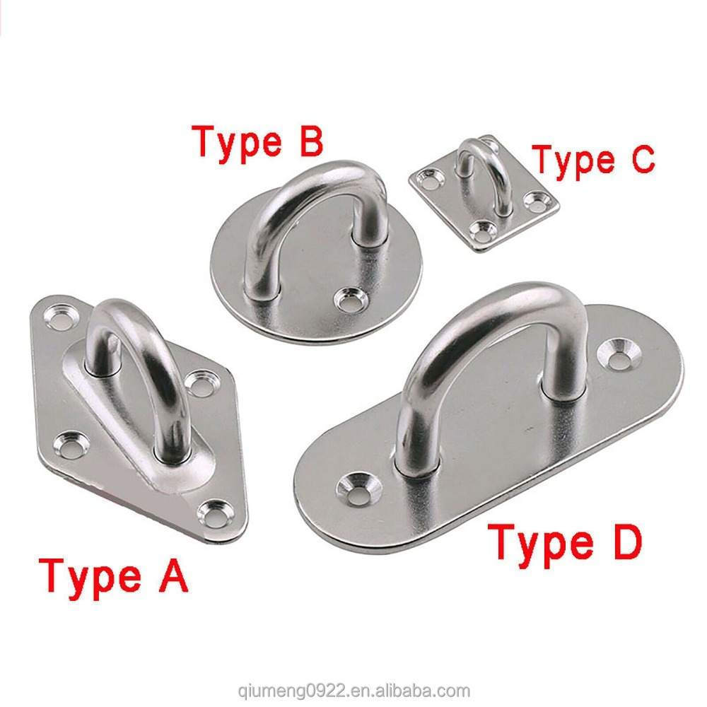 For Boat Hammock M5 M6 M8 M10 M12 1Pcs Pad Eye Plate Staple 304 Stainless Steel Ring Hook Loop U-Shaped Design Screws