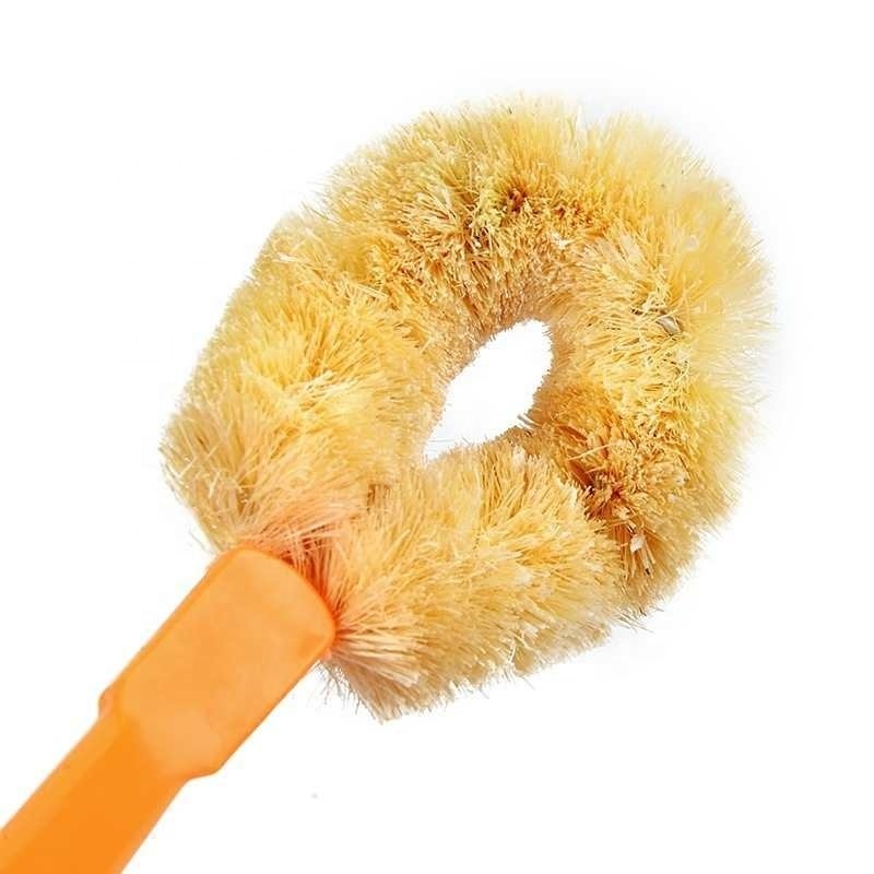 Household Non-injury Hand Wash Pots And Pans God Long Handle Brush Coconut Palm Pot Brush Non-stick Dishwashing Pot Brush