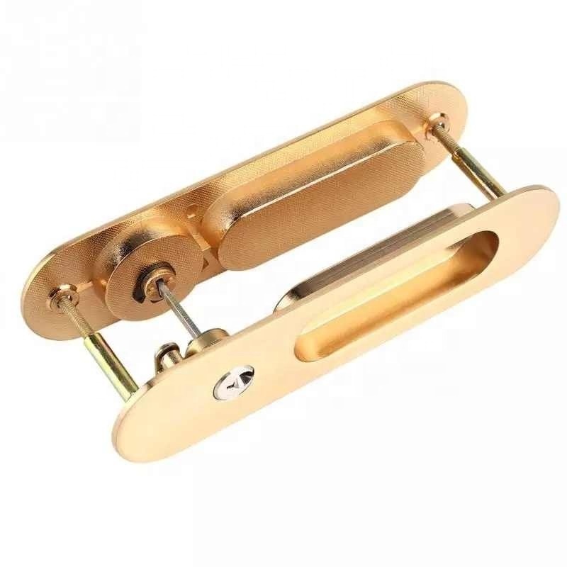 Furniture Hardware Door Latch Lock For Double Doors Cerradura  Sliding Door Lock Handle Anti-theft With Keys For Barn Wood