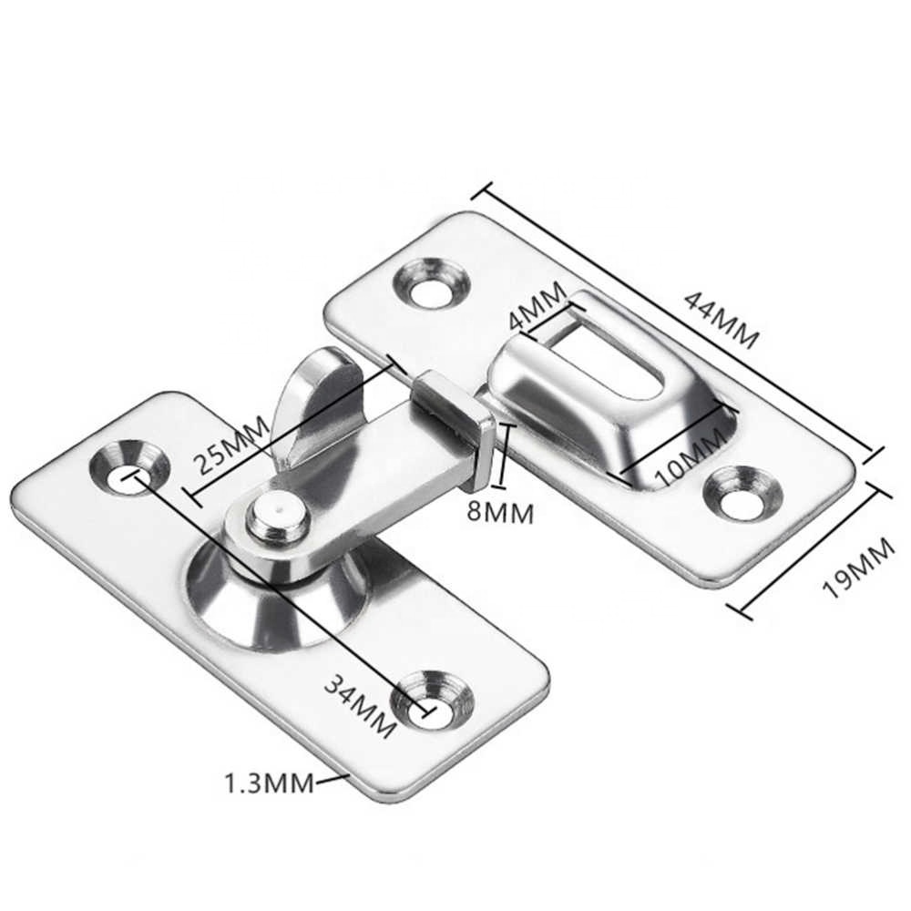 1/2/4 Pcs 90 Degree Solid Door Latch Bolt 304 Stainless Steel Lock Sliding Door Right Angle Buckle 90 Degree Latch