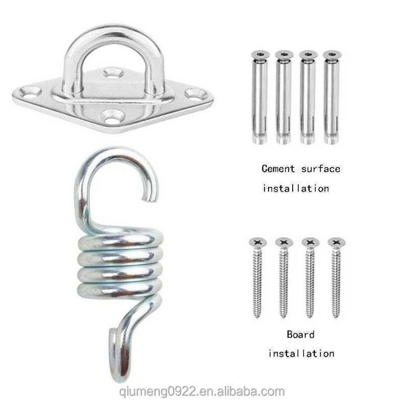 Spring Swivel Snap Hank Hook Camping New Stainless Steel Hammock Chair Hanging Kit Ceiling Mount