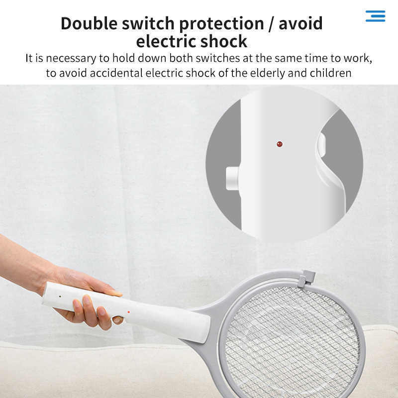 Insects Killer Home Bug Zappers Summer Cordless Battery Power Electric Fly Mosquito Swatter Bug Zapper Racket