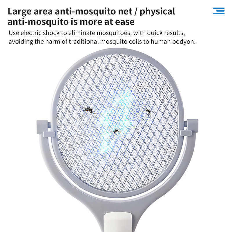 Insects Killer Home Bug Zappers Summer Cordless Battery Power Electric Fly Mosquito Swatter Bug Zapper Racket