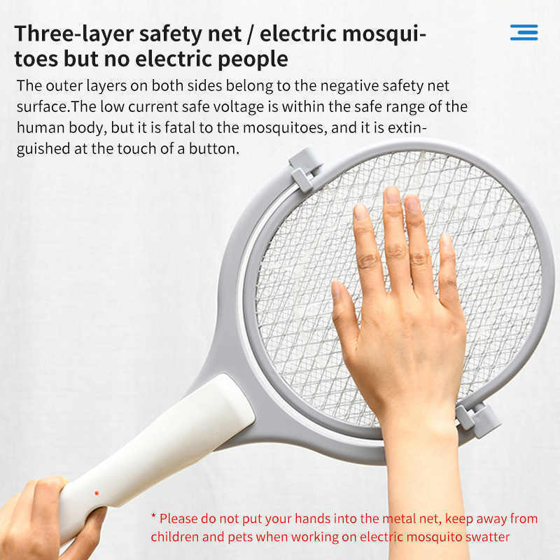 Insects Killer Home Bug Zappers Summer Cordless Battery Power Electric Fly Mosquito Swatter Bug Zapper Racket