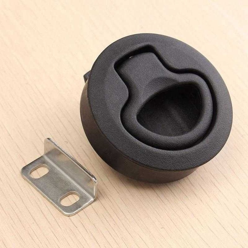 Round Black Flush Pull Slam Latch for RV Boat Marine Deck Hatch Door Replacement