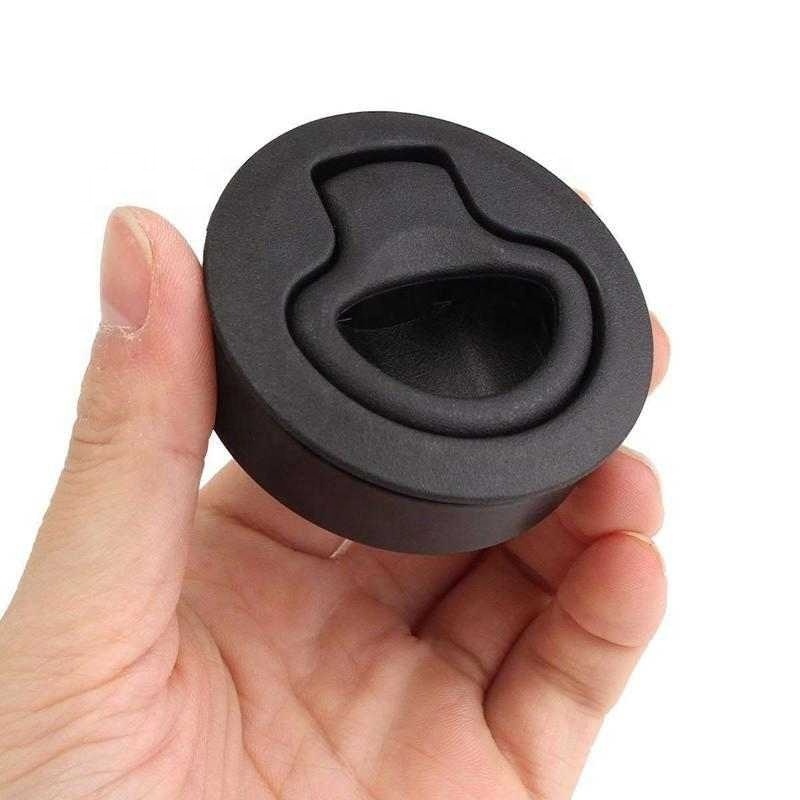 Round Black Flush Pull Slam Latch for RV Boat Marine Deck Hatch Door Replacement