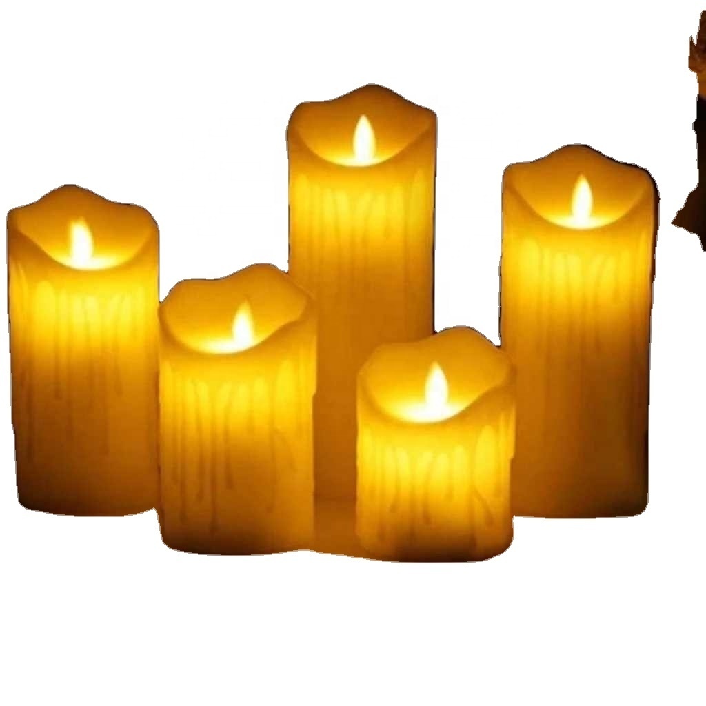 Wedding Party Home Decoration Flameless LED Candle Swing Flame Yellow LED Candle Operated Night Lights