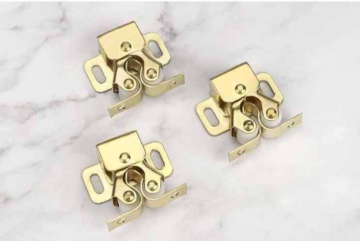 Tool Copper Double Roller Catch(Without Screws) 10pcs Double Ball Roller Catches Cupboard Cabinet Door Latch Locks Hardware