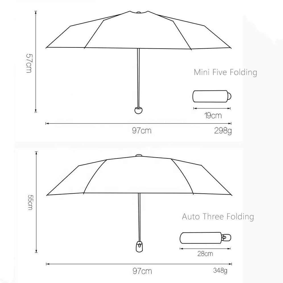 Small Kids Umbrella UV Parasol CUte Duck Patterns Clear Umbrella Automatic And Mini Folding Girls Sun Umbrella Rain Women