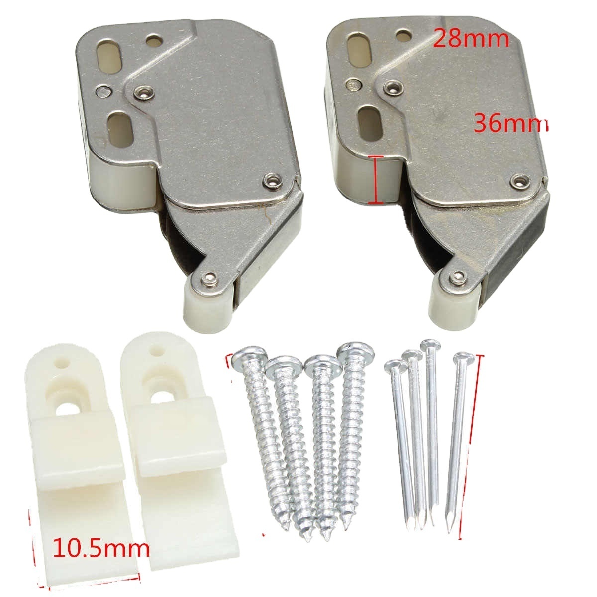 Latch 32mm X 10.5mm X 10mm New Arrival MTGATHER 2 Pcs Mini Tip Cupboard Catch Caravan Spring Loaded Door Cabinet Boat