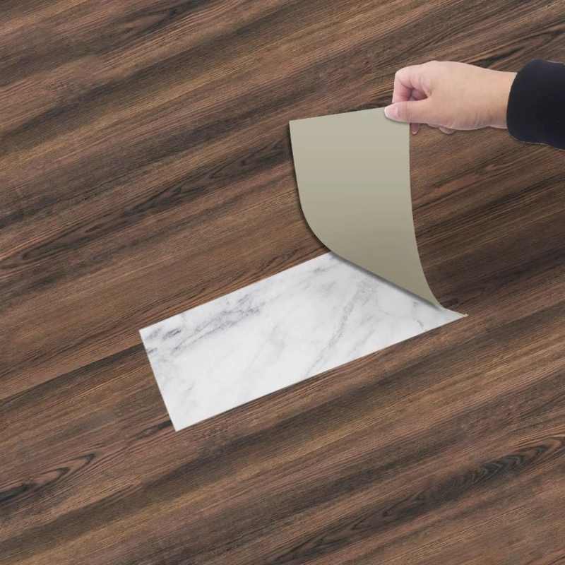 Decoration Wallpaper Kitchen Home Decoration 2 Rolls Floor Stickers Wood Grain PVC Waterproof Self-adhesive Wall