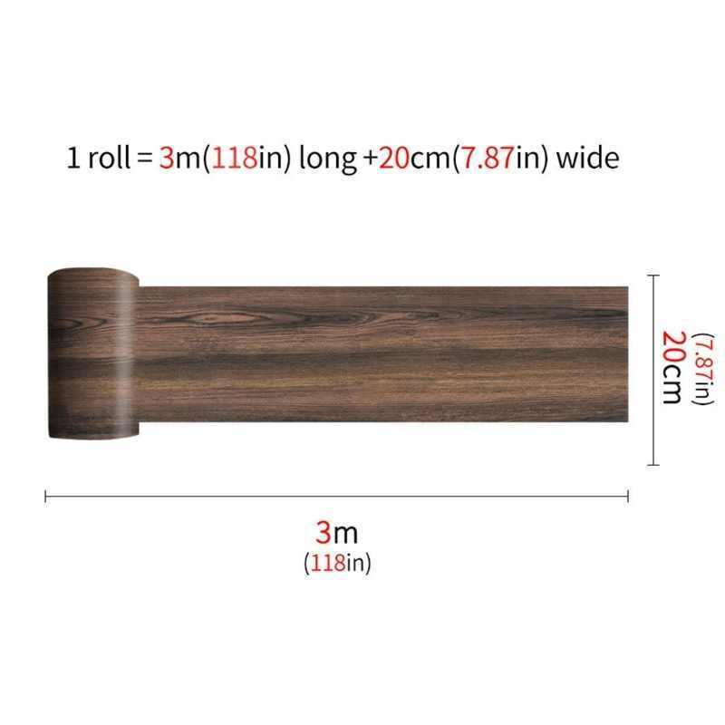 Decoration Wallpaper Kitchen Home Decoration 2 Rolls Floor Stickers Wood Grain PVC Waterproof Self-adhesive Wall