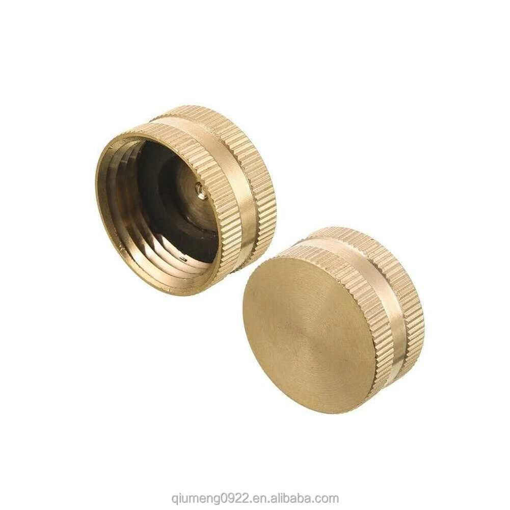 Brass Garden Hose End Gasket 2pack Shut Off With NH Tool Fitted Female Connector Gold Accessories