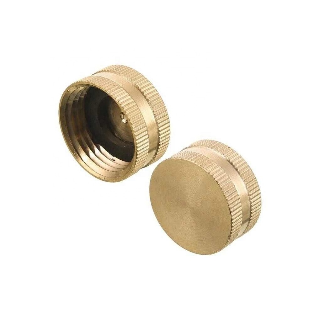 Brass Garden Hose End Gasket 2pack Shut Off With NH Tool Fitted Female Connector Gold Accessories