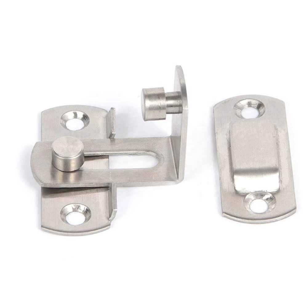 Doors Replacement Parts Durable 1pc Stainless Steel Door Buckle Latch 90 Degree Right Angle Gate Lock Interior