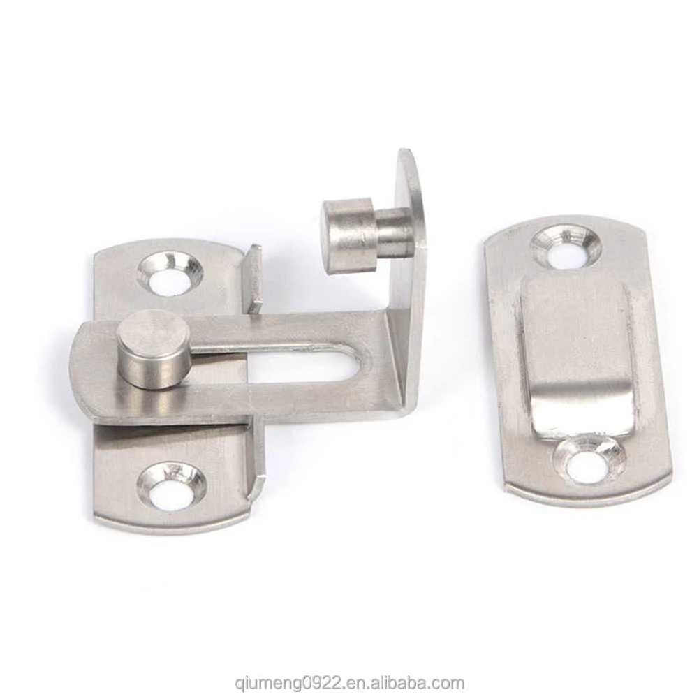 Doors Replacement Parts Durable 1pc Stainless Steel Door Buckle Latch 90 Degree Right Angle Gate Lock Interior