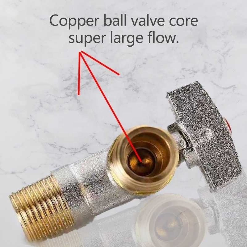 2PCS  4-s copper ball core large flow angle valve water stop faucet switch water heater toilet cold and hot water triangle valve