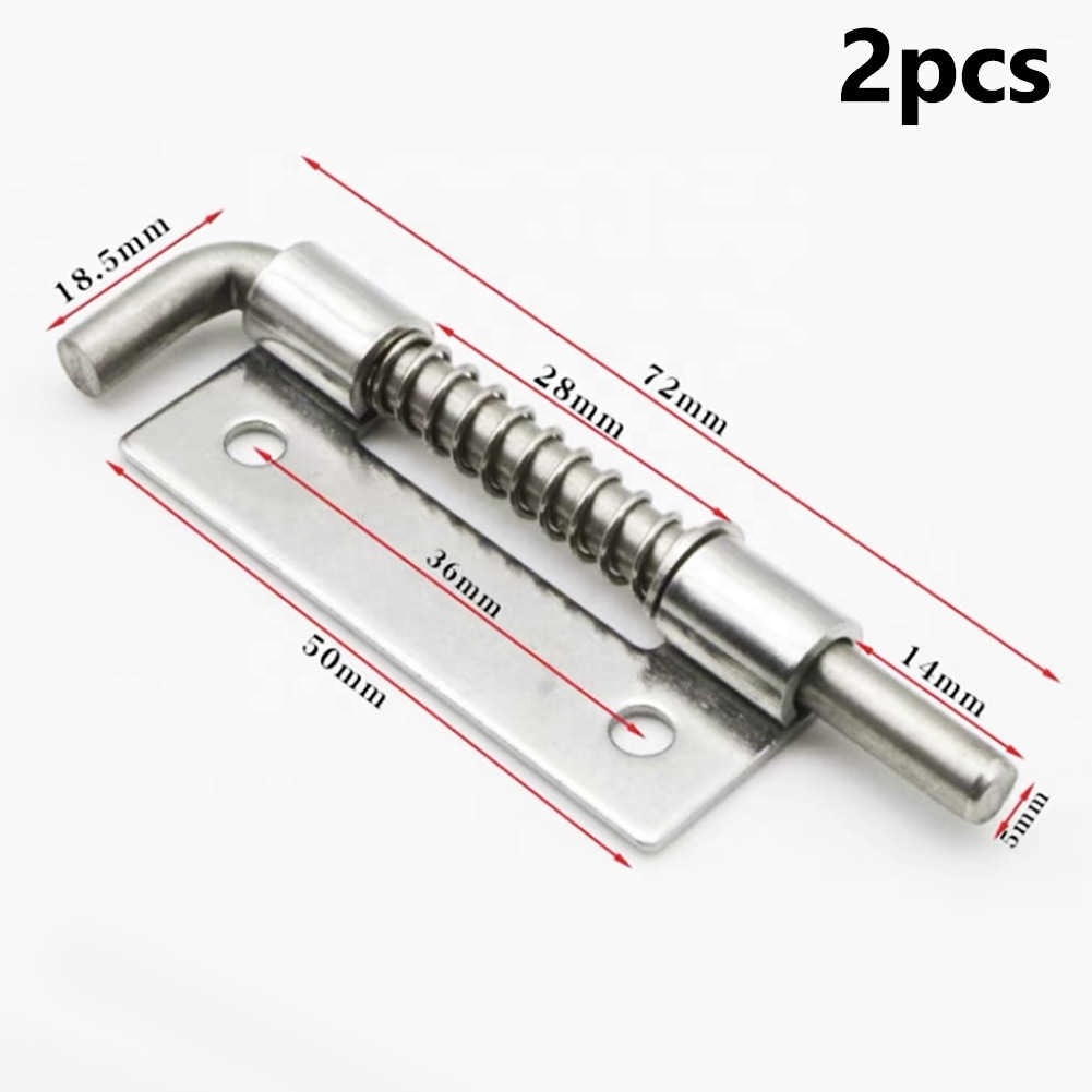 10pcs Spring Loaded Latches Pin 304 Stainless Steel Security Barrel Bolt Latch Tone Door Cabinet Hinges Accessories